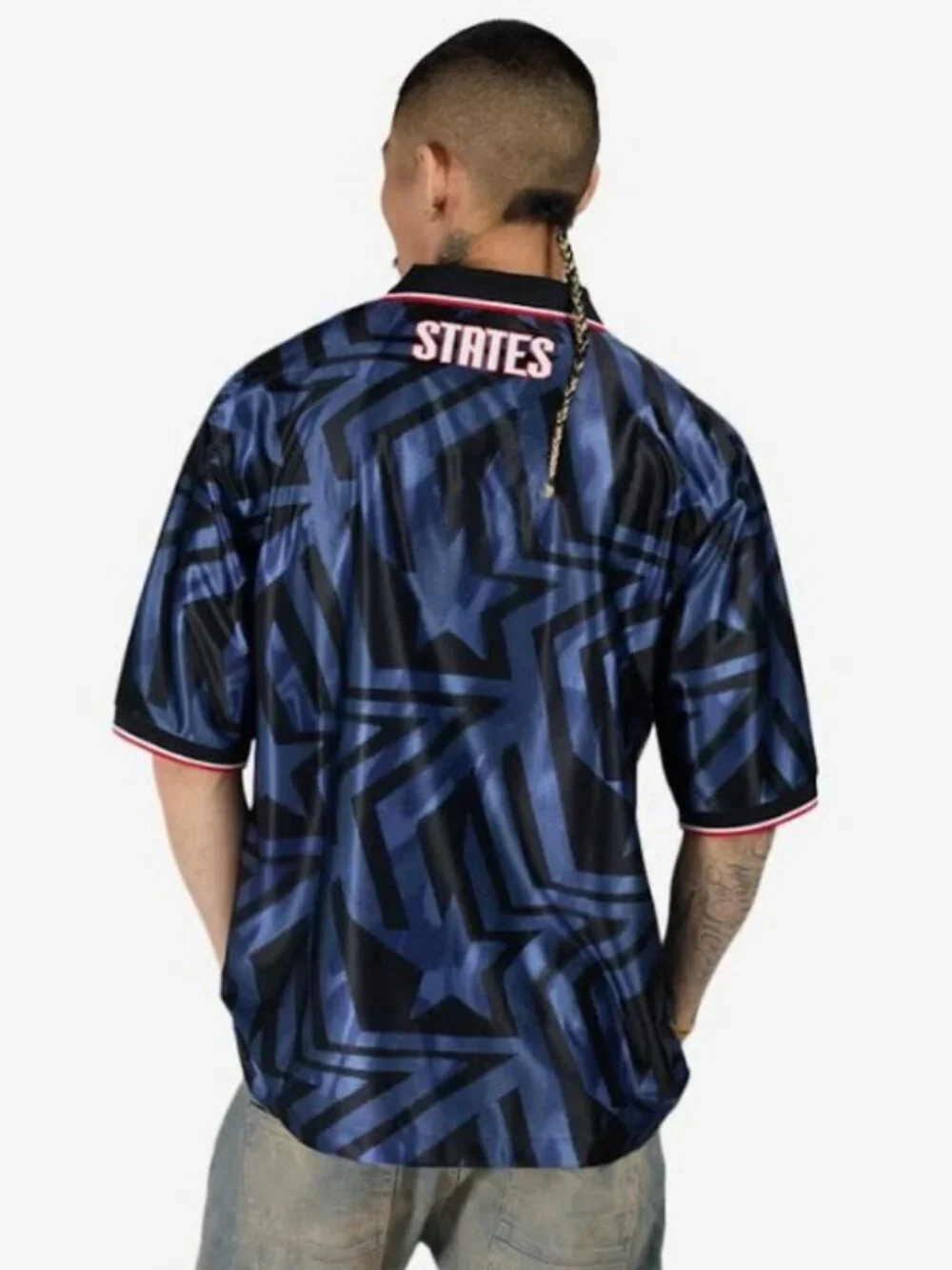 Nike USA Blue and Black Star Graphic Men's Jersey